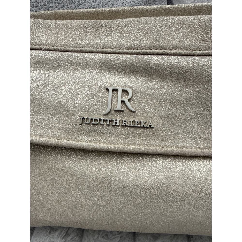 VINTAGE JUDITH RIPKA "JANE" GOLDEN METALLIC LEATHER EAST-WEST HANDBAG. Read - Picture 3 of 16